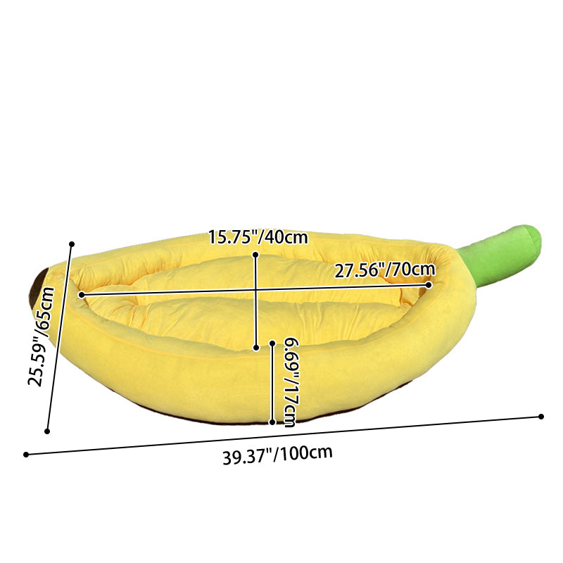 Contemporary Creative Banana/Carrot-Shaped Fabric Cotton Cat Bed With Small Pillow For Bedroom