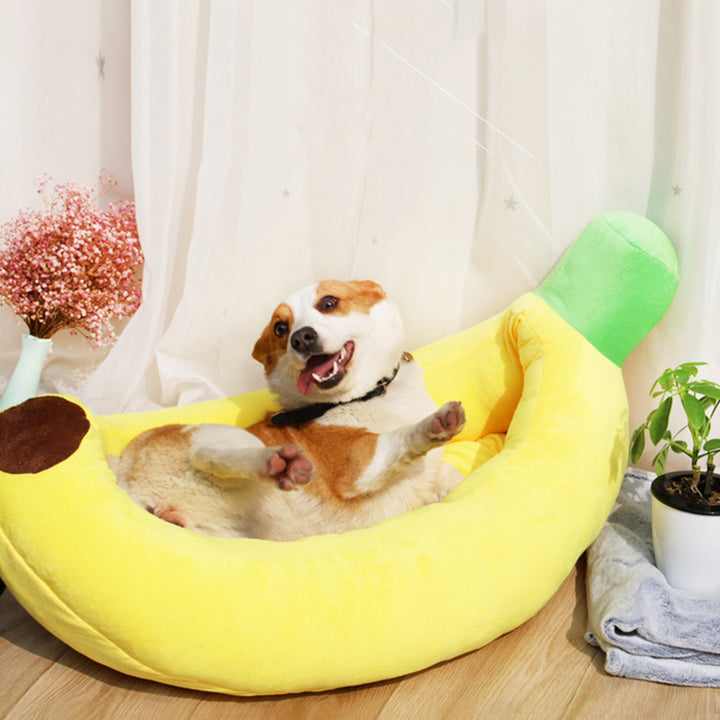 Contemporary Creative Banana/Carrot-Shaped Fabric Cotton Cat Bed With Small Pillow For Bedroom