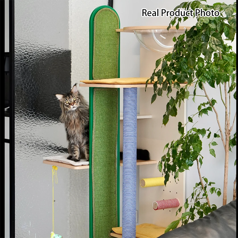 Contemporary Creative Large Multi-Level Cat Tree &amp; Condo: 1-Condo 4-Perch Cat Tower Activity Center - Cat House &amp; Climbing Platform For Living Room