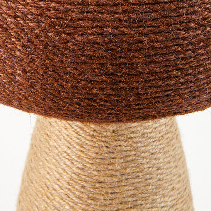 Rascador para gatos contemporáneo, creativo, con forma de hongo, cilíndrico, de tablero de fibra de densidad media, terciopelo y sisal, para dormitorio 