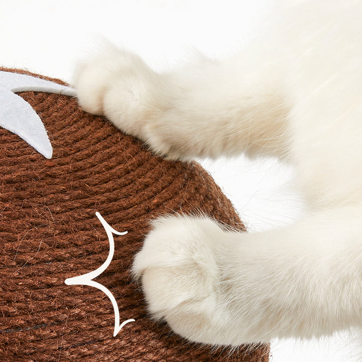 Rascador para gatos contemporáneo, creativo, con forma de hongo, cilíndrico, de tablero de fibra de densidad media, terciopelo y sisal, para dormitorio 