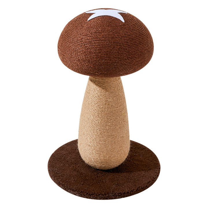 Rascador para gatos contemporáneo, creativo, con forma de hongo, cilíndrico, de tablero de fibra de densidad media, terciopelo y sisal, para dormitorio 
