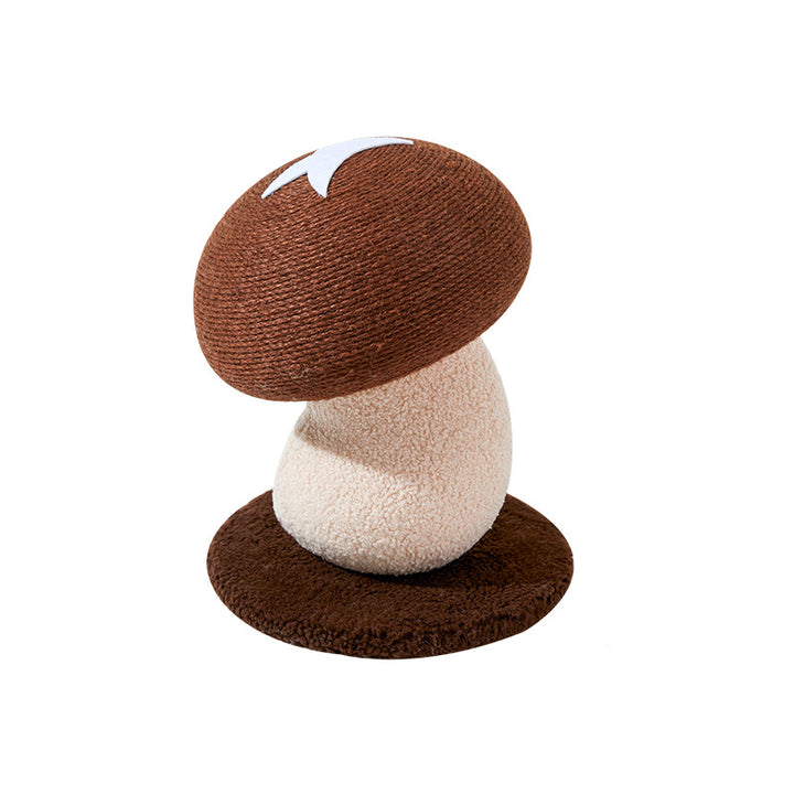 Rascador para gatos contemporáneo, creativo, con forma de hongo, cilíndrico, de tablero de fibra de densidad media, terciopelo y sisal, para dormitorio 