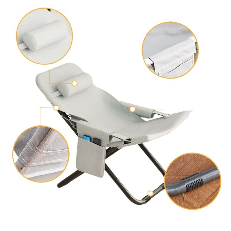 Moderno Minimalista Oxford Tela &amp; Hierro Rectangular Plegable Ajustable Silla de Acento Para Sala de Estar 