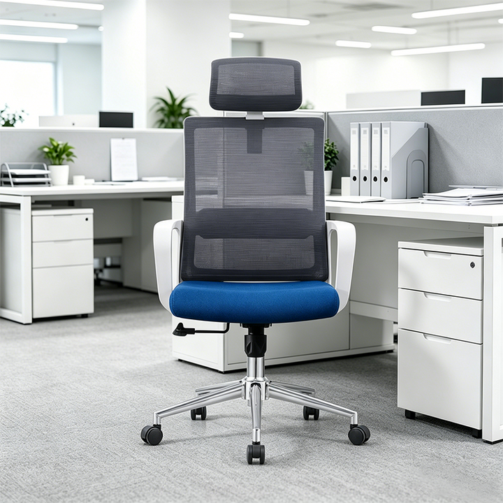 Modern Ergonomic High Back Breathable Mesh Office Chair - Rectangular Adjustable Headrest Comfort Stability Desk Chair For Home Office