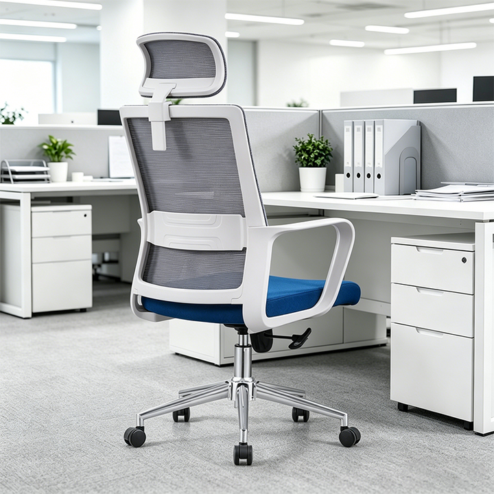 Modern Ergonomic High Back Breathable Mesh Office Chair - Rectangular Adjustable Headrest Comfort Stability Desk Chair For Home Office
