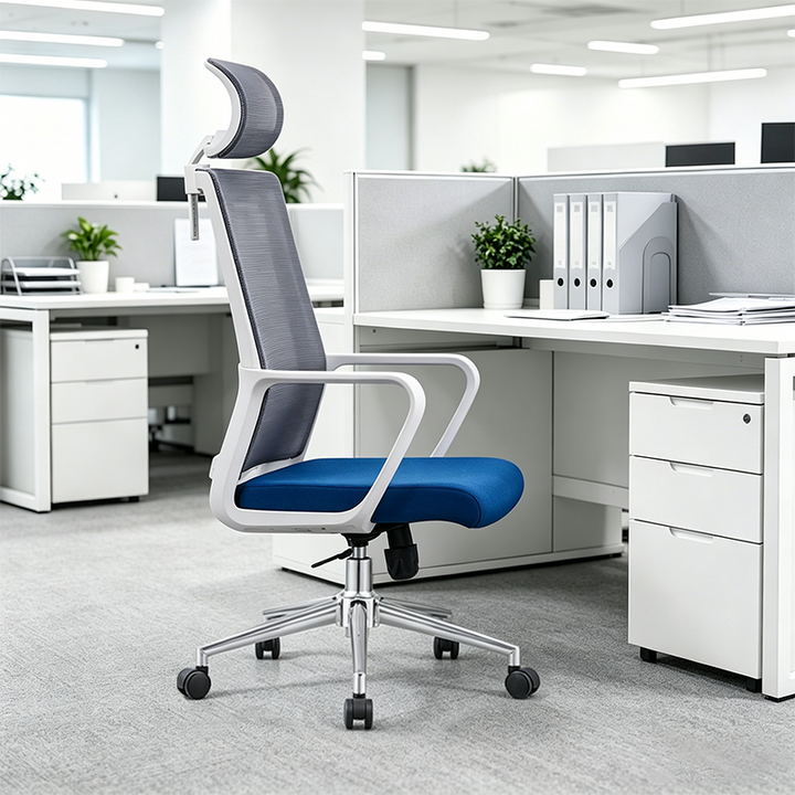 Modern Ergonomic High Back Breathable Mesh Office Chair - Rectangular Adjustable Headrest Comfort Stability Desk Chair For Home Office