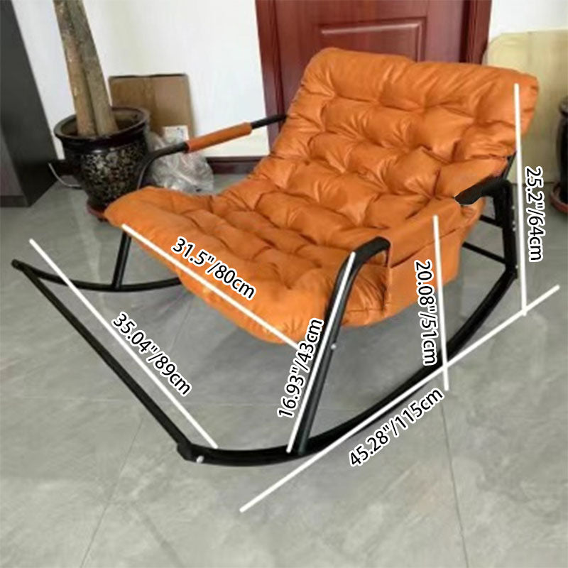 Modern Minimalist Rectangular Technical Fabric Carbon Steel Rocking Chair Backrest Armrest For Living Room