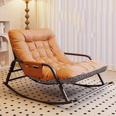 Modern Minimalist Rectangular Technical Fabric Carbon Steel Rocking Chair Backrest Armrest For Living Room