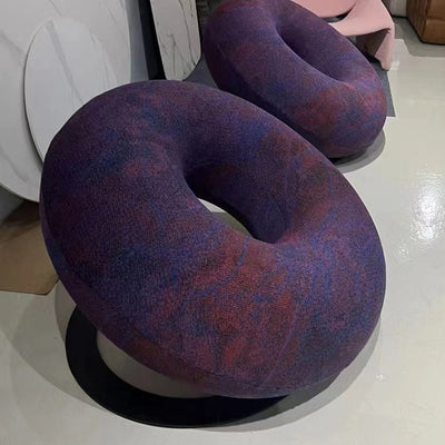 Contemporary Creative Donut-Shaped Knitted Fabric Backrest Accent Chair For Living Room