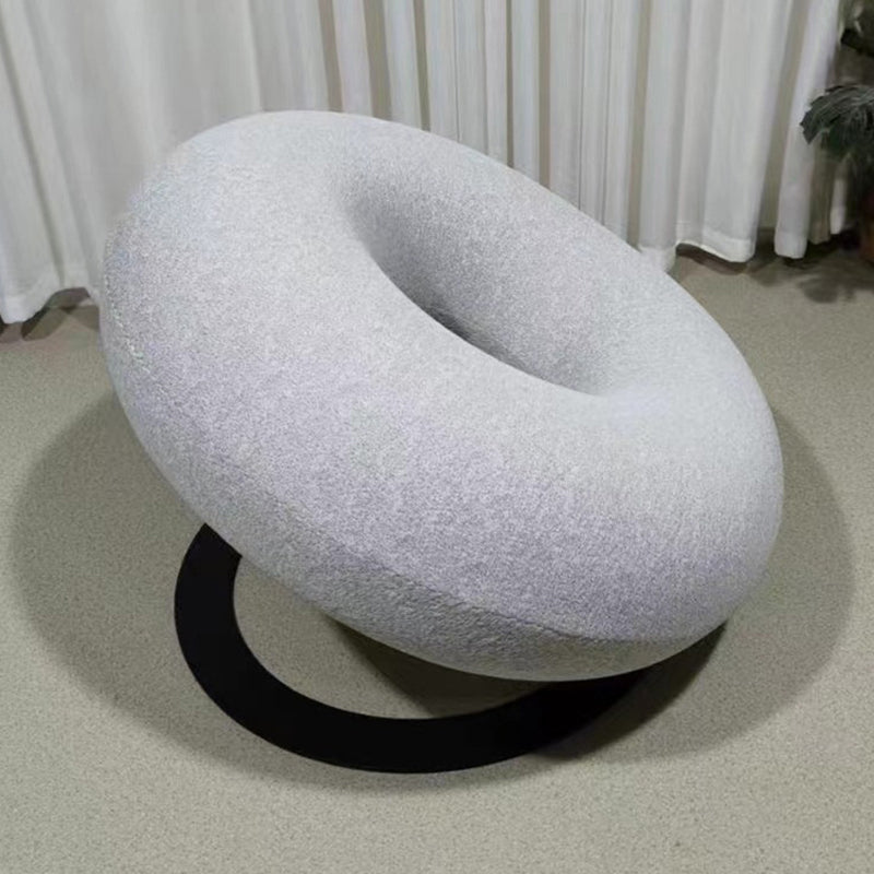 Contemporary Creative Donut-Shaped Knitted Fabric Backrest Accent Chair For Living Room