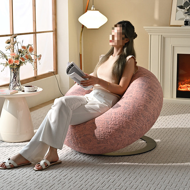 Contemporary Creative Donut-Shaped Knitted Fabric Backrest Accent Chair For Living Room