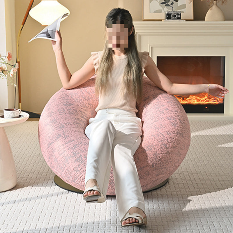 Contemporary Creative Donut-Shaped Knitted Fabric Backrest Accent Chair For Living Room