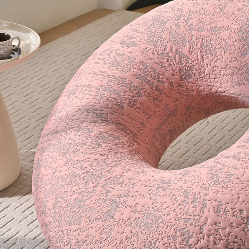 Contemporary Creative Donut-Shaped Knitted Fabric Backrest Accent Chair For Living Room
