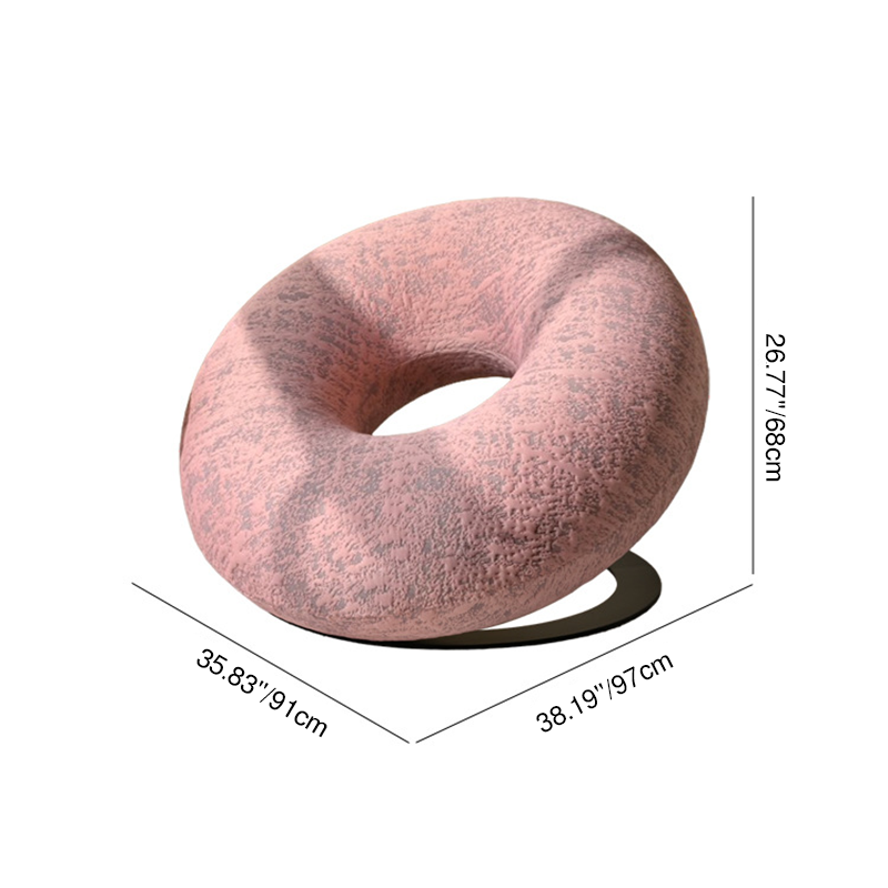 Contemporary Creative Donut-Shaped Knitted Fabric Backrest Accent Chair For Living Room