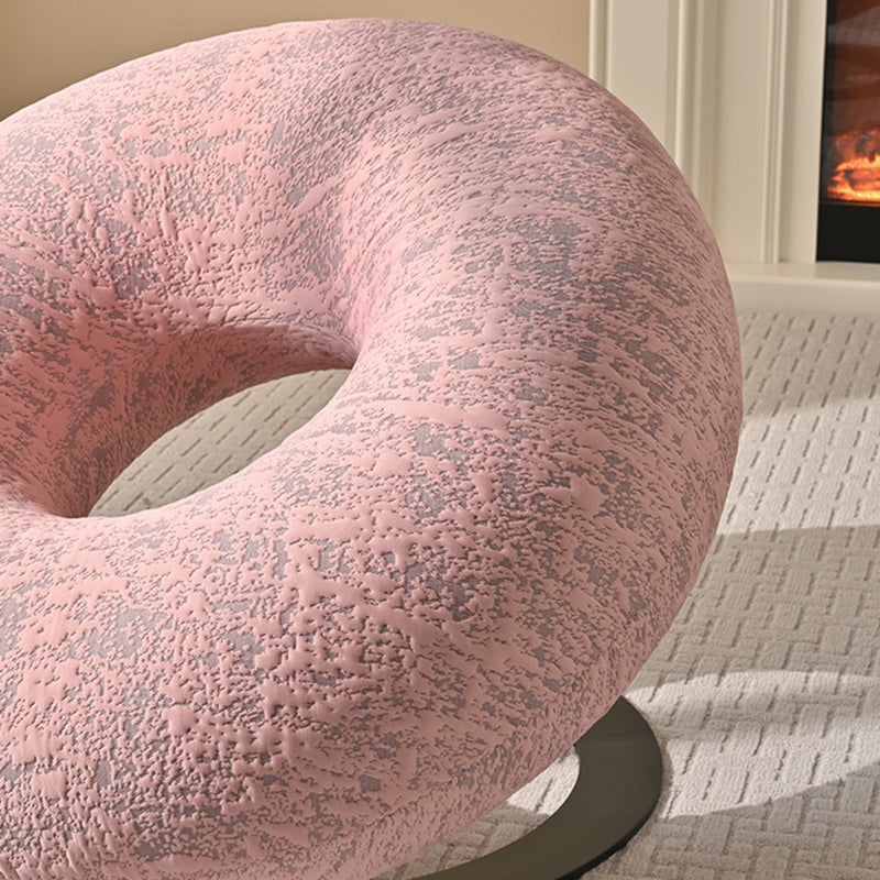 Contemporary Creative Donut-Shaped Knitted Fabric Backrest Accent Chair For Living Room