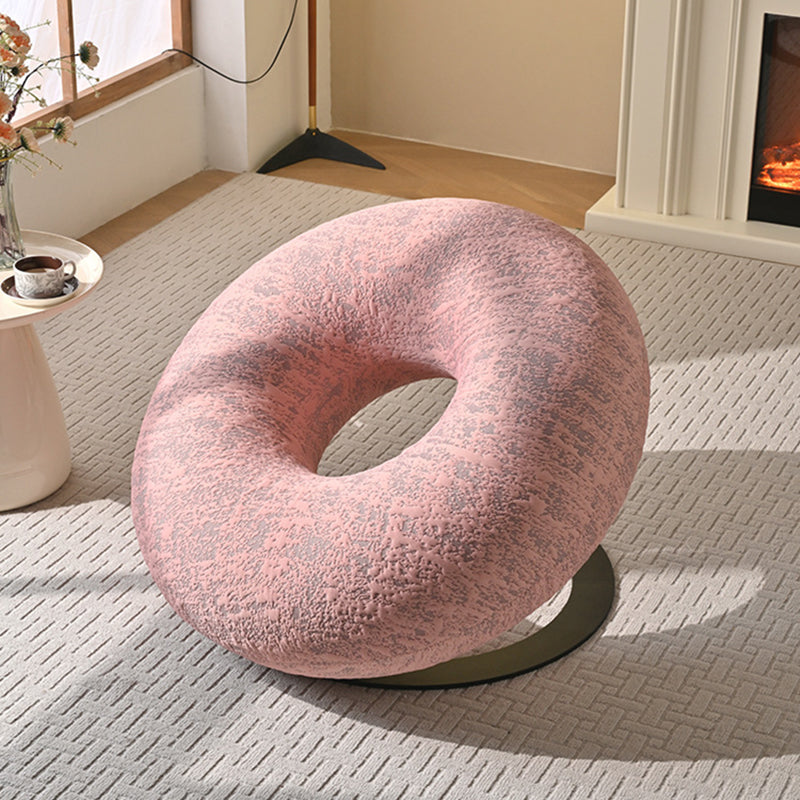 Contemporary Creative Donut-Shaped Knitted Fabric Backrest Accent Chair For Living Room