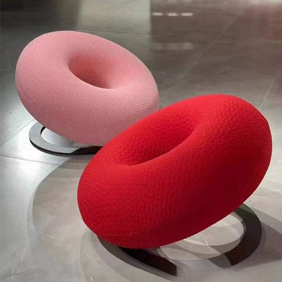 Contemporary Creative Donut-Shaped Knitted Fabric Backrest Accent Chair For Living Room