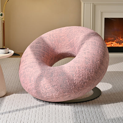 Contemporary Creative Donut-Shaped Knitted Fabric Backrest Accent Chair For Living Room