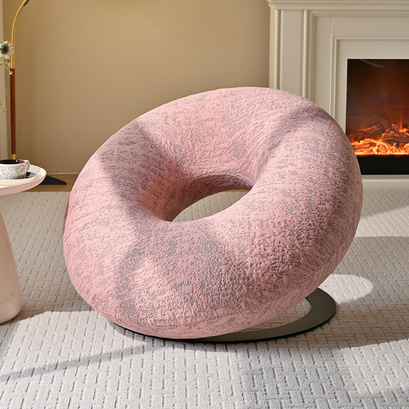 Contemporary Creative Donut-Shaped Knitted Fabric Backrest Accent Chair For Living Room
