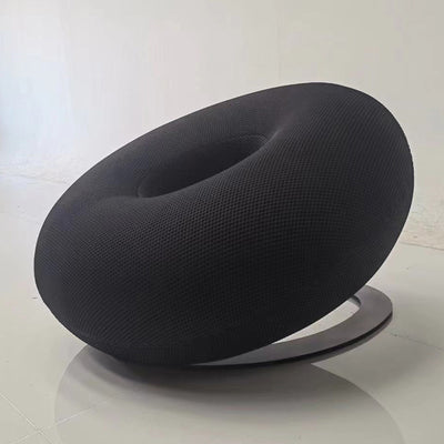 Contemporary Creative Donut-Shaped Knitted Fabric Backrest Accent Chair For Living Room