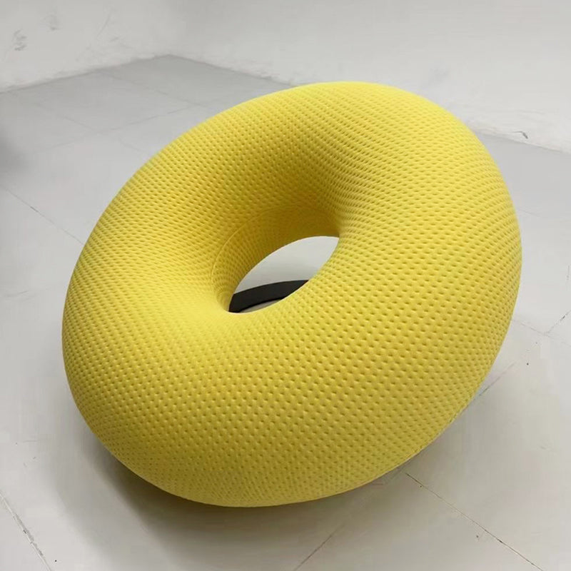 Contemporary Creative Donut-Shaped Knitted Fabric Backrest Accent Chair For Living Room
