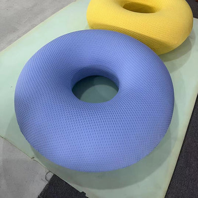 Contemporary Creative Donut-Shaped Knitted Fabric Backrest Accent Chair For Living Room