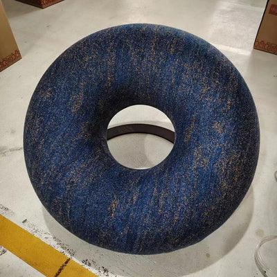 Contemporary Creative Donut-Shaped Knitted Fabric Backrest Accent Chair For Living Room