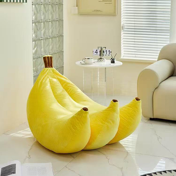 Zeitgenössischer kreativer Samt-EPP-Bananenförmiger Akzentstuhl mit Rückenlehne für das Wohnzimmer 