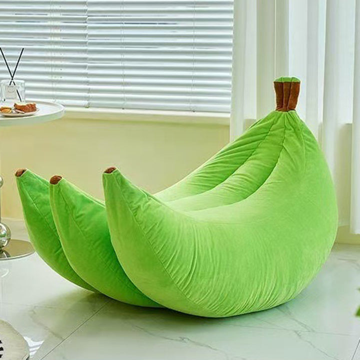 Zeitgenössischer kreativer Samt-EPP-Bananenförmiger Akzentstuhl mit Rückenlehne für das Wohnzimmer 