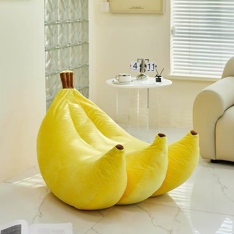 Zeitgenössischer kreativer Samt-EPP-Bananenförmiger Akzentstuhl mit Rückenlehne für das Wohnzimmer 