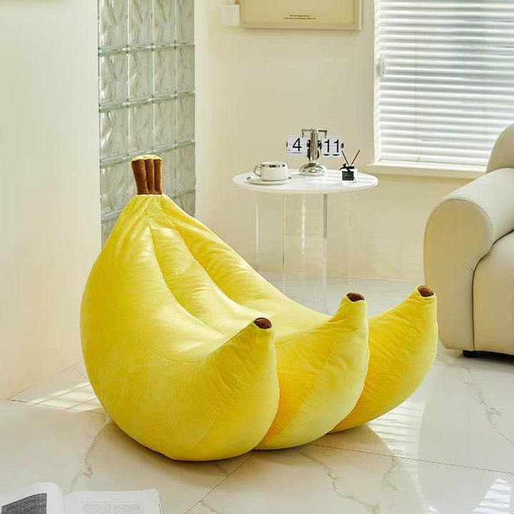 Zeitgenössischer kreativer Samt-EPP-Bananenförmiger Akzentstuhl mit Rückenlehne für das Wohnzimmer 