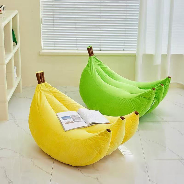 Zeitgenössischer kreativer Samt-EPP-Bananenförmiger Akzentstuhl mit Rückenlehne für das Wohnzimmer 