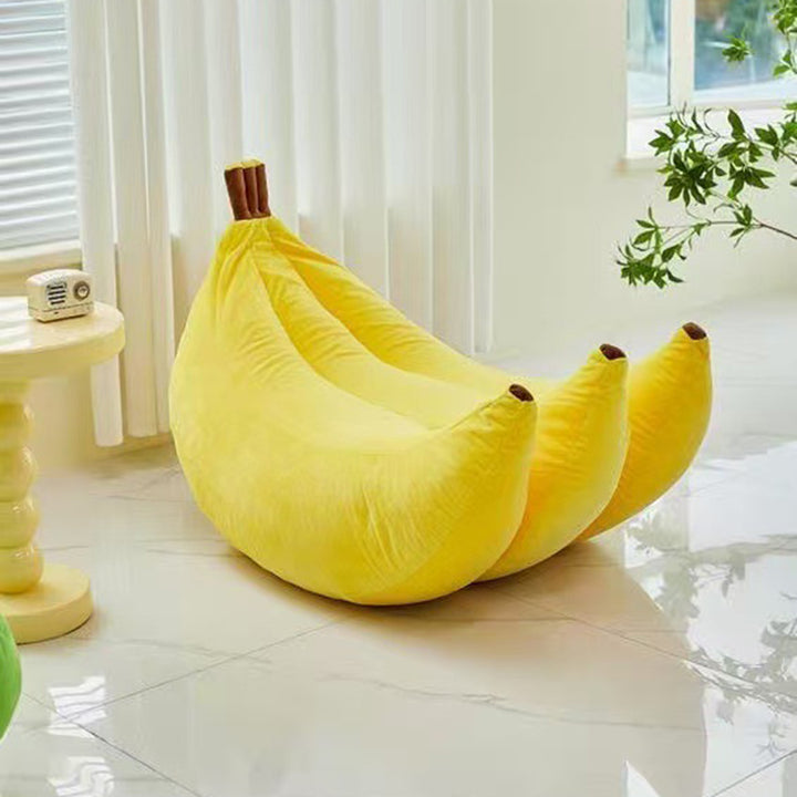 Zeitgenössischer kreativer Samt-EPP-Bananenförmiger Akzentstuhl mit Rückenlehne für das Wohnzimmer 