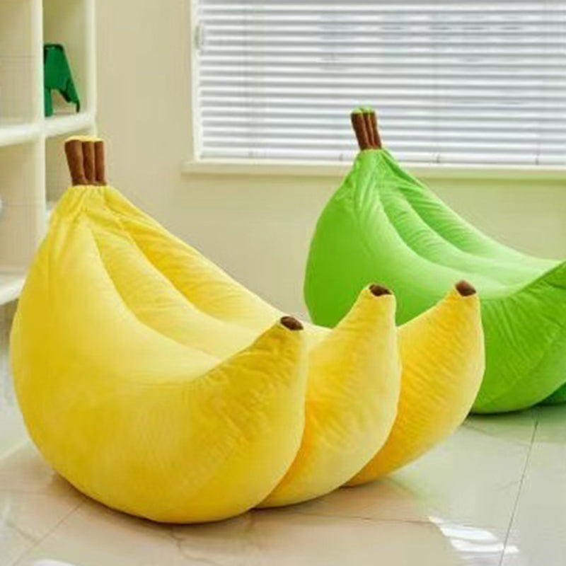 Zeitgenössischer kreativer Samt-EPP-Bananenförmiger Akzentstuhl mit Rückenlehne für das Wohnzimmer 