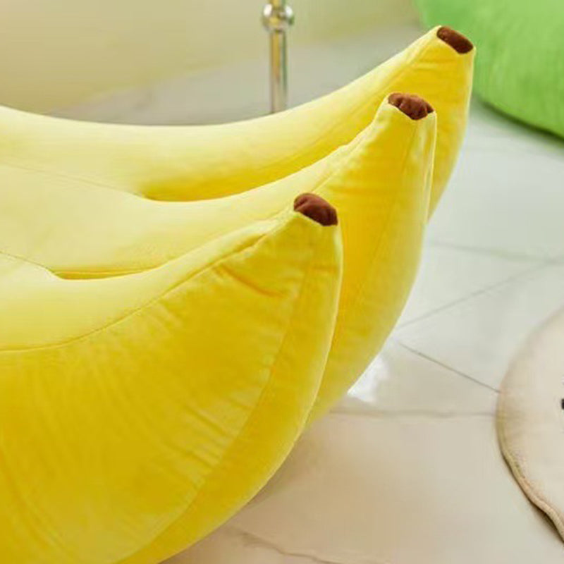 Zeitgenössischer kreativer Samt-EPP-Bananenförmiger Akzentstuhl mit Rückenlehne für das Wohnzimmer 