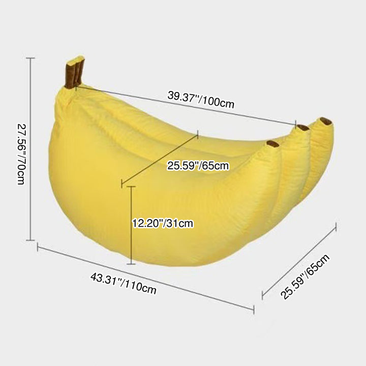 Zeitgenössischer kreativer Samt-EPP-Bananenförmiger Akzentstuhl mit Rückenlehne für das Wohnzimmer 