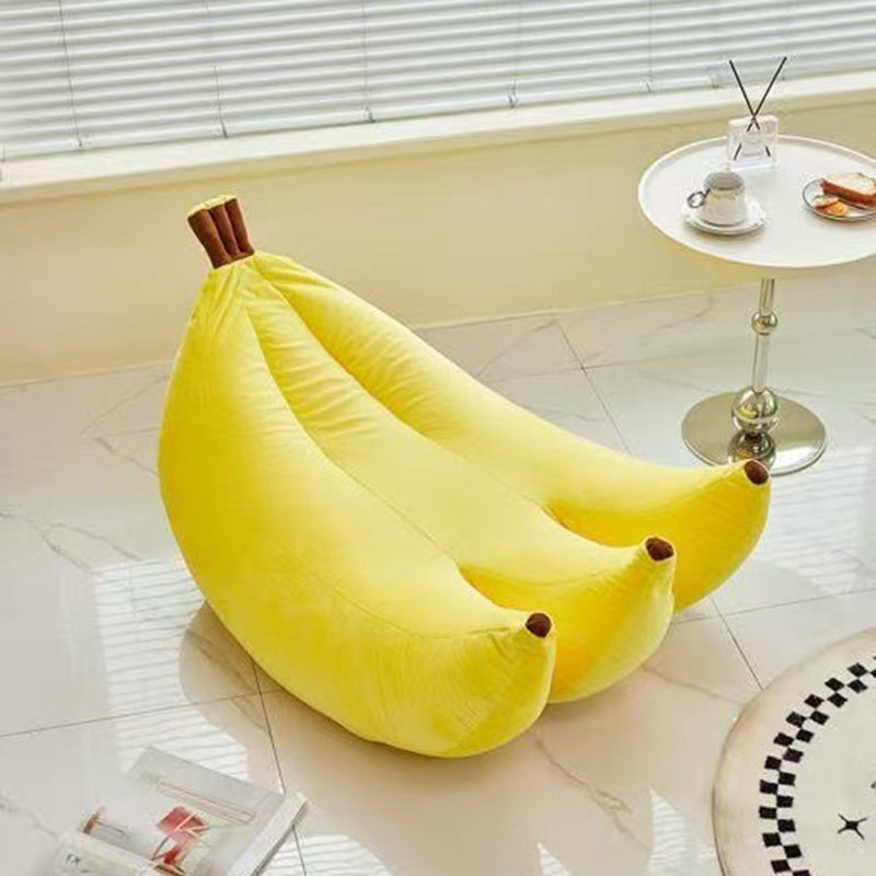 Zeitgenössischer kreativer Samt-EPP-Bananenförmiger Akzentstuhl mit Rückenlehne für das Wohnzimmer 