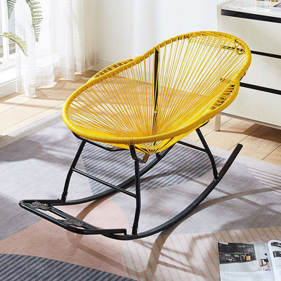 Contemporary Creative Rattan Steel Nest-Shaped Rocking Chair Armrest Backrest For Living Room