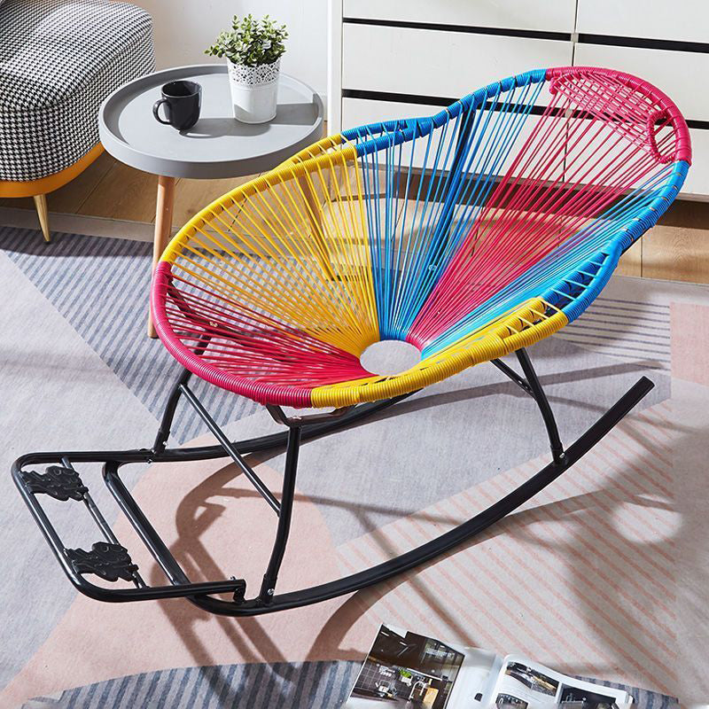 Contemporary Creative Rattan Steel Nest-Shaped Rocking Chair Armrest Backrest For Living Room
