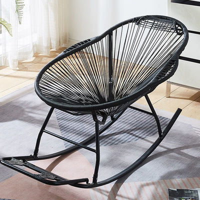 Contemporary Creative Rattan Steel Nest-Shaped Rocking Chair Armrest Backrest For Living Room