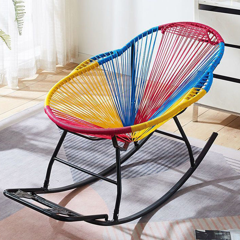 Contemporary Creative Rattan Steel Nest-Shaped Rocking Chair Armrest Backrest For Living Room