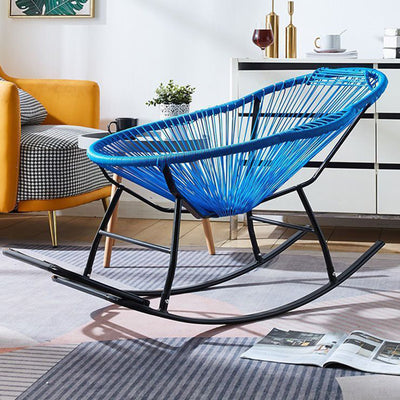 Contemporary Creative Rattan Steel Nest-Shaped Rocking Chair Armrest Backrest For Living Room