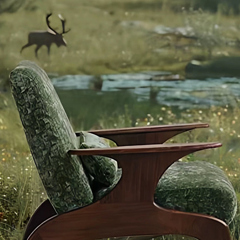 Traditional French Rectangular Jacquard Fabric Solid Wood Accent Chair Backrest Armrest For Living Room