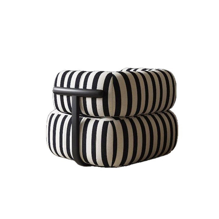 Modern Minimalist Printed Fabric Carbon Steel Rectangular Accent Chair Backrest Armrest For Living Room