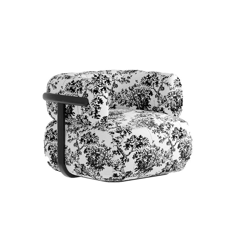 Modern Minimalist Velvet Carbon Steel Rectangular Accent Chair Backrest Armrest For Living Room