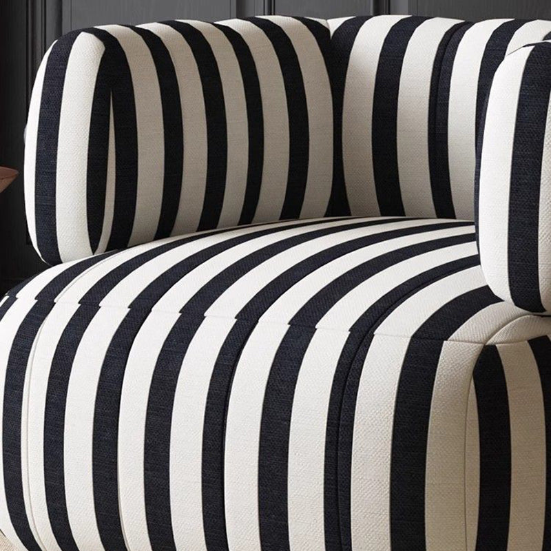 Modern Minimalist Printed Fabric Carbon Steel Rectangular Accent Chair Backrest Armrest For Living Room