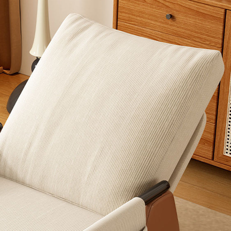Modern Minimalist Corduroy Faux Leather Solid Wood Carbon Steel Rectangular Accent Chair Adjustable Backrest Armrest For Living Room