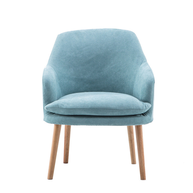 Contemporary Nordic Rectangular Velvet Solid Wood Dining Chair Armrest Backrest For Dining Room