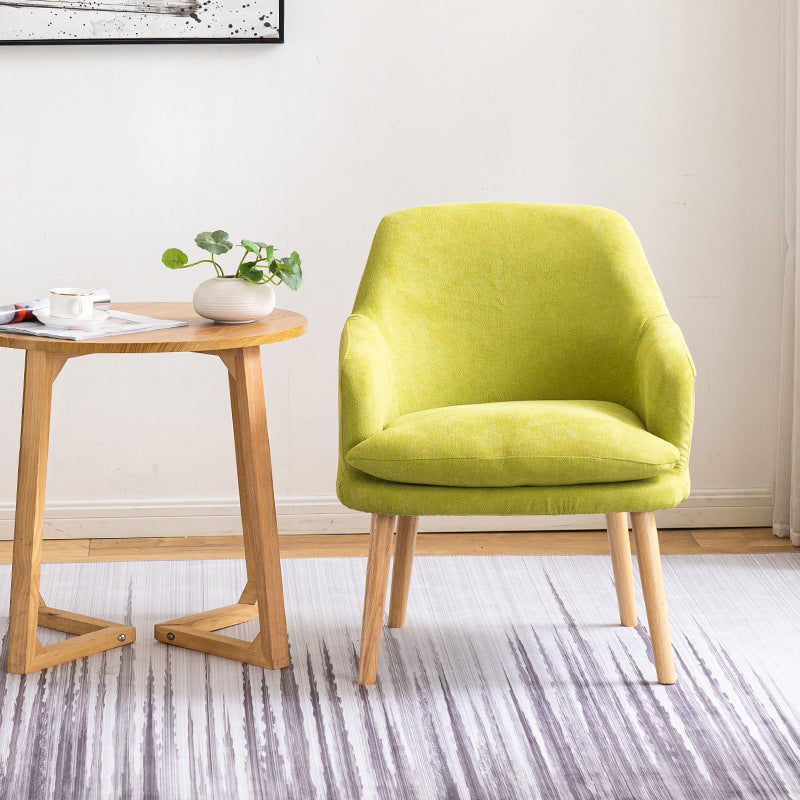 Silla de comedor de madera maciza con respaldo y reposabrazos de terciopelo rectangular nórdico contemporáneo para comedor 